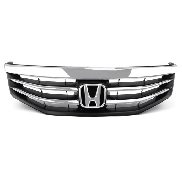 Honda 2011-2012 Accord 4 puertas parachoques delantero superior parrilla cromada capó parrilla de repuesto frontal con emblema