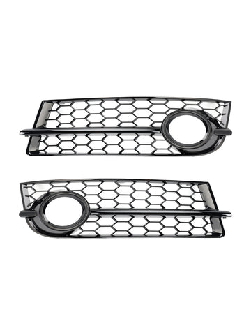 Audi TT MK2 2007-2010 Honeycomb 2PCS Fog Light Cover Grille Front Bumper Lower Black Grill 8J0807682 8J0807681