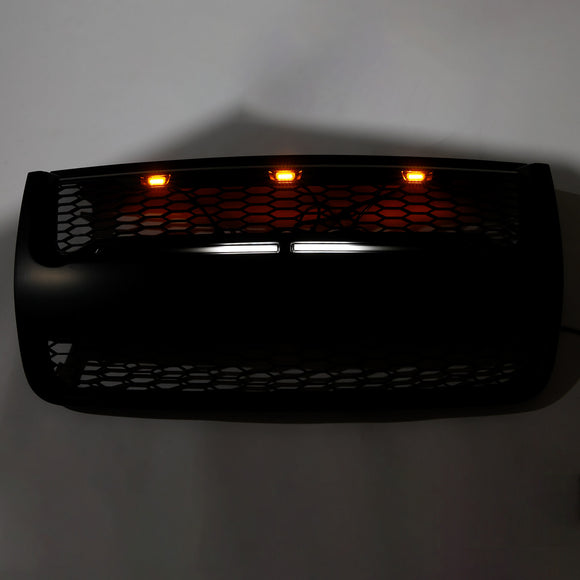 Parrilla de repuesto negra para parachoques delantero estilo Raptor Ford Explorer 2006-2010 con luz LED