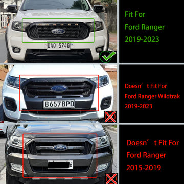 Calandre Raptor pour Ford Ranger 2019 – 2023, Grille de remplacement de pare-chocs avant avec lumière LED jaune - 0