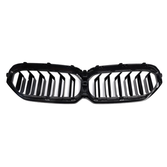 2021-2024 BMW G30 G31 LCI Parrilla negra mate Parachoques delantero de listones dobles Parrilla tipo riñón