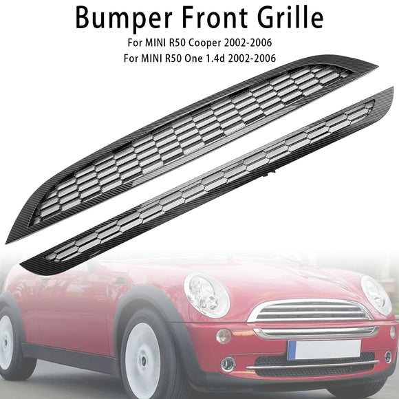 Mini Cooper R50 R52 R53 2002-2006 2 pezzi griglia anteriore a nido d'ape griglia nera sostitutiva