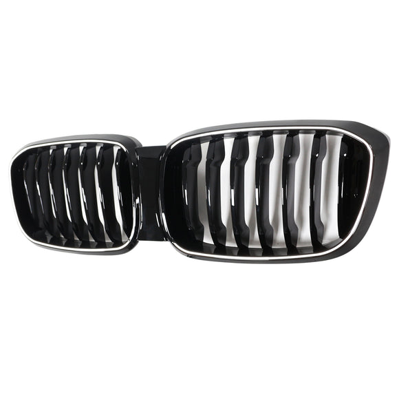 Rejilla de malla frontal negra brillante para BMW X4 G02 X3 G01 G08 2018-2021