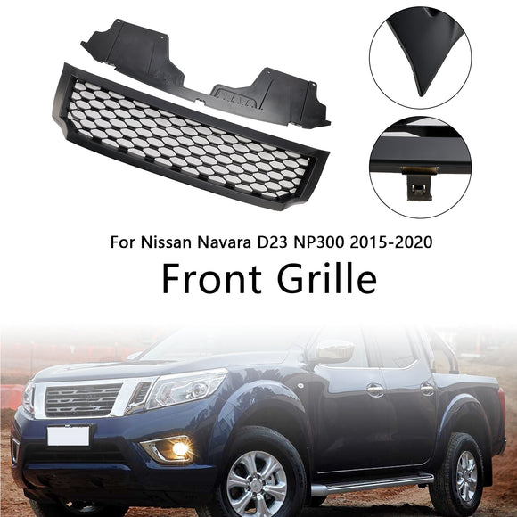 Parrilla negra mate para parachoques delantero Nissan Navara NP300 D23 2015-2020