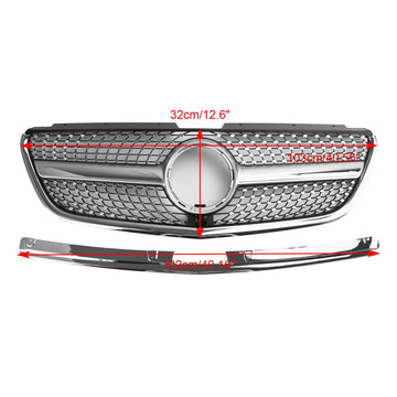 Mercedes Benz Vito 2015 2016 2017 2018 2019 W447 Griglia diamantata Paraurti anteriore Griglia cromata - 0