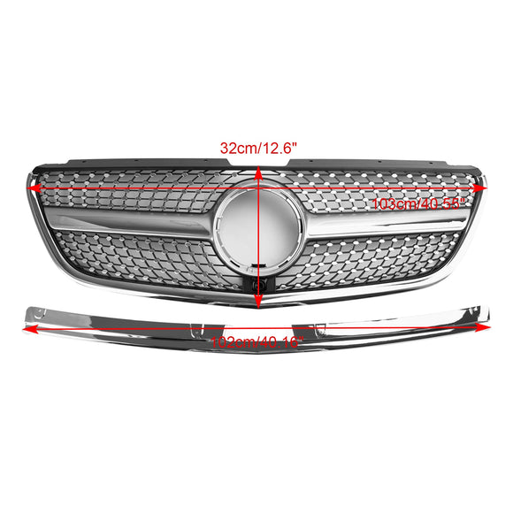 Mercedes-Benz Vito 2015-2019 W447 111CDI 114CDI 116CDI 119CDI Parrilla de parachoques delantera Parrilla de diamante