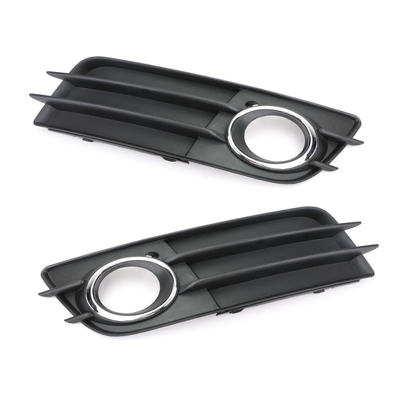 2008-2012 Audi A4 B8 S-Line / S4 Pair Honeycomb Fog Light Grill Cover Front Bumper Lower Black Grille 8K0807681C01C 8K0807682C01C