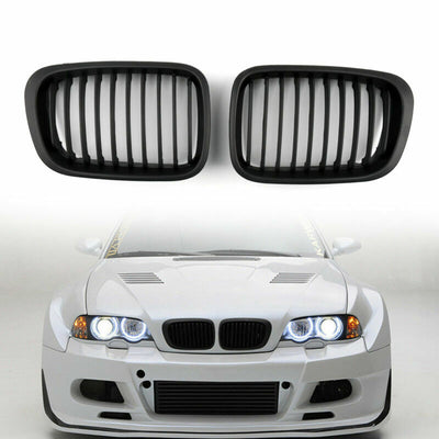 1998-2001 BMW E46 4 puertas 3 Serie 318i/320i/325i/330i/318d/320d Parrilla delantera tipo riñón Rejilla negra mate