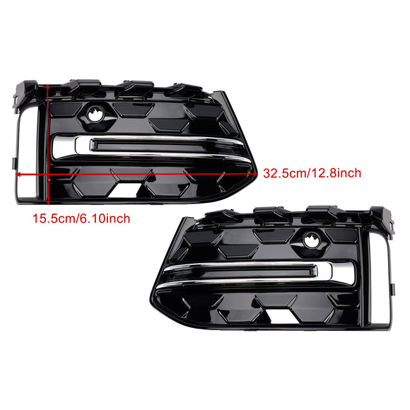 Audi A6 C8 2023-2025 Parrilla de cubierta cromada negra 2 piezas Parachoques delantero Luz antiniebla Rejilla embellecedora