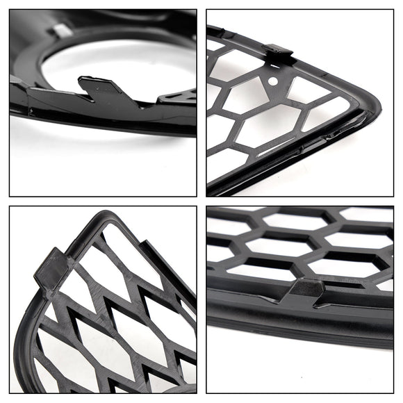 2009-2013 Audi A3 8P Honeycomb Lowe Grill Front Bumper Fog Light Grille Black Cover 8P0807682D 8P0807681D
