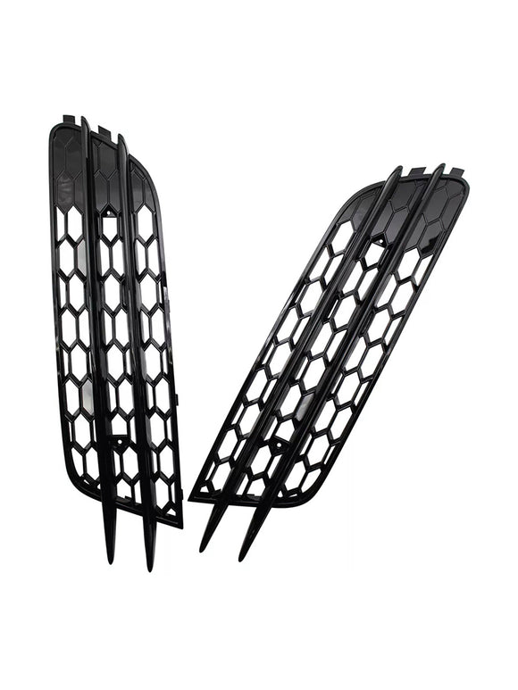 Front Bumper Honeycomb Fog Grille Cover For Audi A4 C7 2012-2015 Honeycomb Black Grill