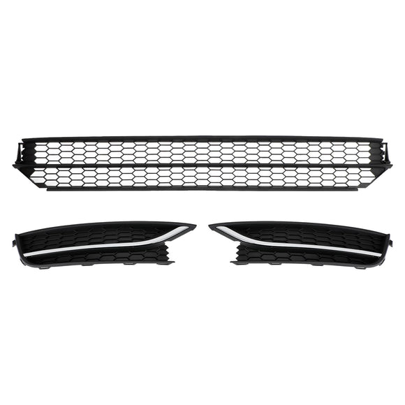 Volkswagen 2012-2015 Passat 5618536779B9 VW1036126 Front Lower Grille + Fog Light Cover W/O Hole Combo Set