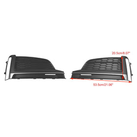 2017-2019 Audi A5 S-Line S5 Cabriolet/Coupe/Sportback 2pcs Front Bumper Fog Light Grille Cover Trim - 0