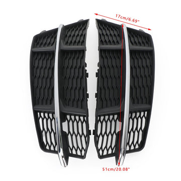 2017-2018 Audi A6 C7 Standard Lower Black Grille Front Bumper Fog Light Cover Grill 4G0807681AN 4G0807682AN - 0