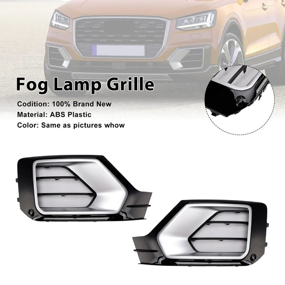 2016-2020 Audi Q2 Standard 2PCS Paraurti Anteriore Griglia Inferiore Fendinebbia Nero Griglia di Copertura 81A807681G 81A807682G