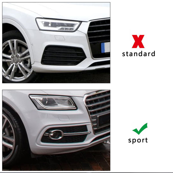 2014-2017 Audi Q5 S-Line SQ5 Parachoques delantero Luz antiniebla Parrilla Parrilla cromada negra