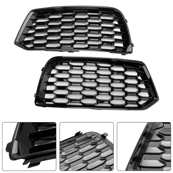 Audi Q5 Standard 2018 – 2022, 2 pièces, couverture de pare-chocs avant, maille en nid d'abeille, calandre noire
