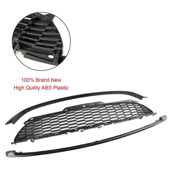 Mini 2012-2015 R59 Cooper S & Parrilla delantera negra brillante para JCW Roadster de 2 puertas (3 piezas)