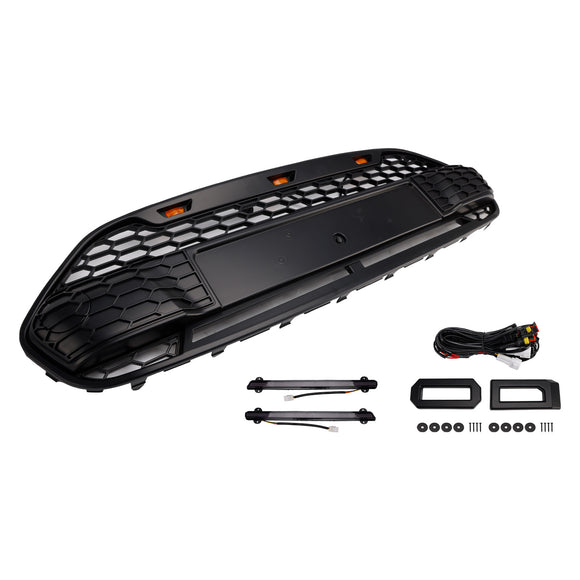 Calandre noire avec éclairage LED pour pare-chocs avant Ford Transit Connect Raptor 2014-2018 & Lettre