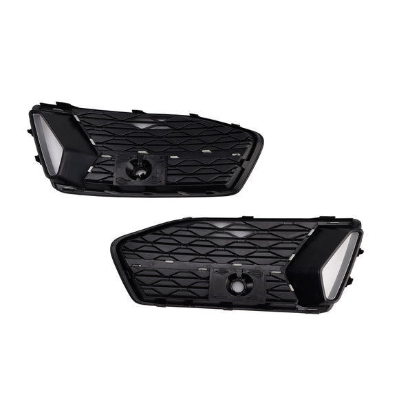 Audi A6 C8 2018-2024 2 piezas rejilla de parachoques delantero luz antiniebla cubierta cromada negra