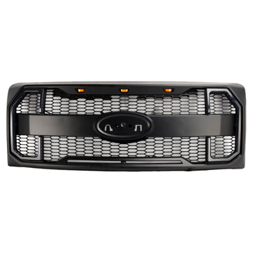 Ford F150 2009-2014 W/LED Grille de pare-chocs avant noire mate