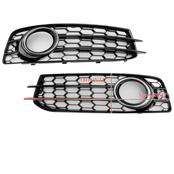 2009-2012 Audi A3 8P S-Line Style nid d'abeille pare-chocs avant calandre antibrouillard couverture noire 8P0 807 682 K T94 8P0 807 681 AF T94