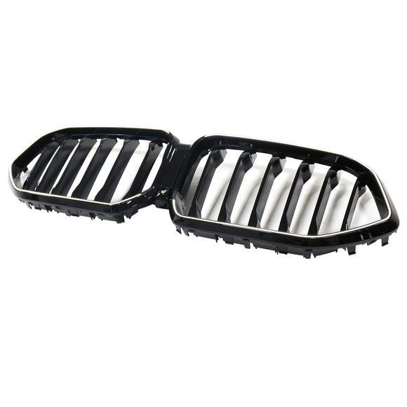 Grille de pare-chocs avant noire pour BMW X6 G06 M60i 2023 – 2025 avec trou pour caméra