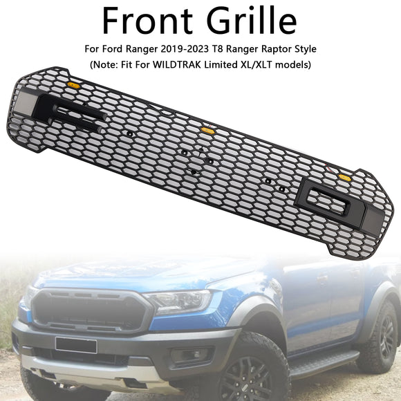Frontstoßstangengrill im Raptor-Stil, passend für Ford Ranger T8 2019–2023, mit LED