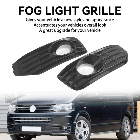 Volkswagen 2010-2015 Transporter Caravelle T5 T5.1 S-Line Fog Lamp Light Cover Insert S-line Grill Gloss Black