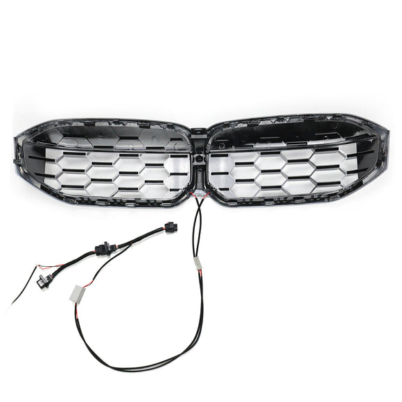 BMW 2023–2024 3er G20 G21 320i/330i/M340i/318i/320d Diamond Front-Nierengrill, glänzend schwarzer Grill