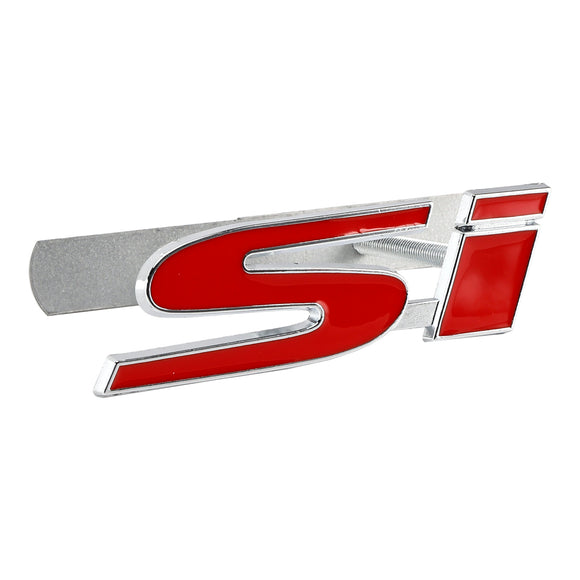 Si Front Bumper Grille Emblem for Honda Grill Red Chrome / Black Chrome / Red Black Decal Badge