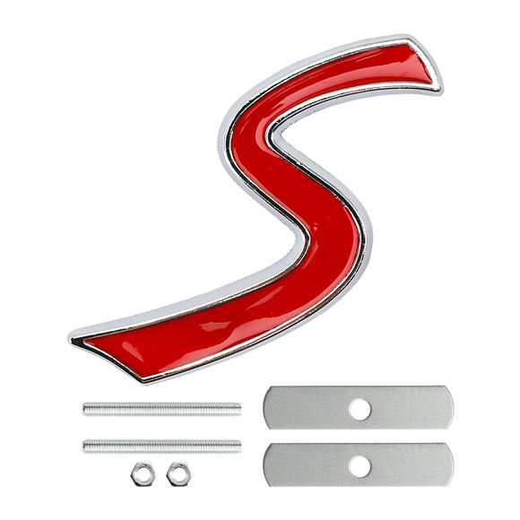 Insignia de calcomanía con emblema de rejilla delantera S para MINI Cooper R50 R53 R55 R56 R57 R59 F56 F55