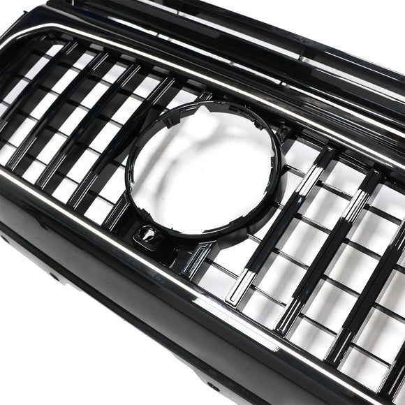 Mercedes Benz Clase G 1990-2018 W463 Parrilla delantera negra brillante, parachoques delantero de repuesto, rejilla negra del radiador con luz LED