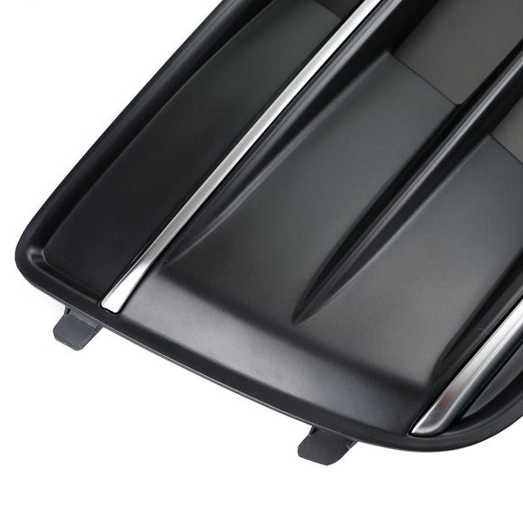 Audi Q5 Standard Version 2018-2021 2PCS Black/Chrome Front Bumper Cover Grille Bezel Insert Generic