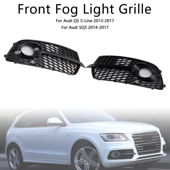 Audi Q5 S-Line/SQ5 2013-2017 Parachoques delantero Luz antiniebla Parrilla Cubierta inferior Rejilla de repuesto negra