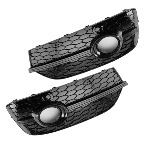 Cubiertas de luz antiniebla delantera estilo panal RSQ3 para Audi Q3 2013-2015 negro brillante