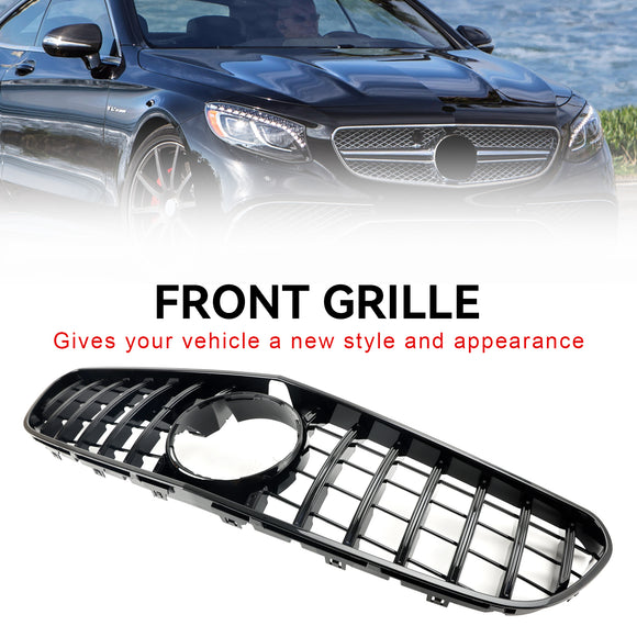 2015-2017 Mercedes Benz S-Class W217 S63 AMG Coupe Front Bumper Grill Replacement Black GTR Style Grille