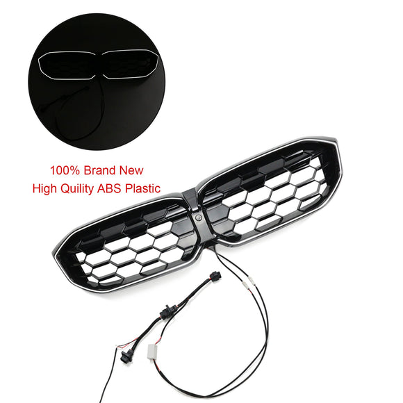 BMW 2023–2024 3er G20 G21 320i/330i/M340i/318i/320d Diamond Front-Nierengrill, glänzend schwarzer Grill