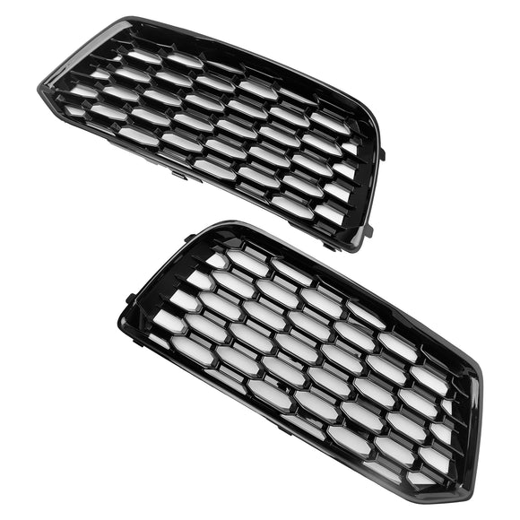 Audi Q5 Standard 2018 – 2022, 2 pièces, couverture de pare-chocs avant, maille en nid d'abeille, calandre noire