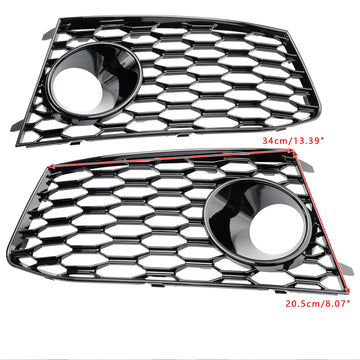 Audi RS7 2014-2018 Pair Front Bumper Fog Light Lamp Frame Grille Covers - 0