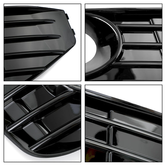 Volkswagen 2010-2015 Transporter Caravelle T5 T5.1 S-Line Fog Lamp Light Cover Insert S-line Grill Gloss Black