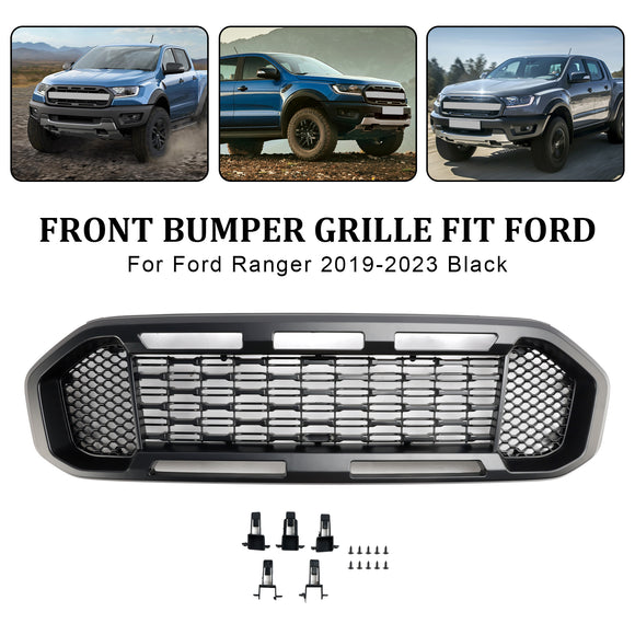 Ford Ranger 2019-2023 Front Bumper Grill Raptor / Honeycomb / Mesh Style Black Grille