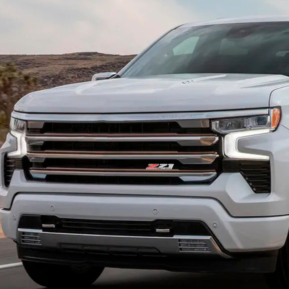 Z71 Badge OFF ROAD Front Grille for Silverado Sierra Grill Red Chrome Emblem