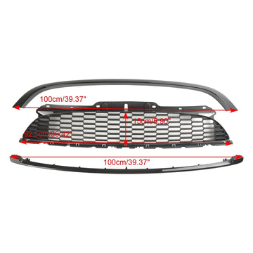 Mini R56 Cooper S 2007-2013 & Parrilla delantera negra brillante para JCW Hatchback de 3 puertas, 3 piezas - 0