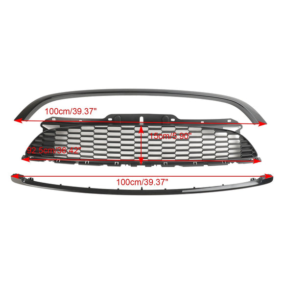Mini R56 Cooper S del 2007-2013 & Griglia anteriore nera lucida JCW 3 porte Hatchback 3 pezzi