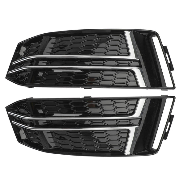 Paire de caches antibrouillard avant pour Audi S4/A4 B9 S-Line 2016-2018, grille de pare-chocs 8W0807681F 8W0807682F Générique
