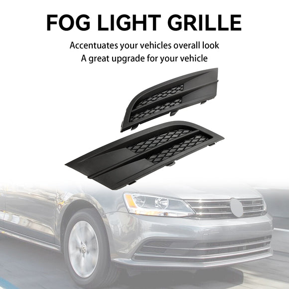 VW Jetta 2015-2018 Pair Fog Lamp Cover Grille Grill 5C6853665H9B9 5C6853666G9B9 VW1038135 Generic