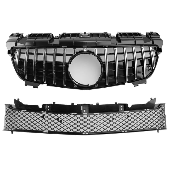 Chrome Front Upper Lower Grille Fit Mercedes SLK-Class R172 SLK55 2011-2016
