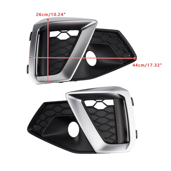 Audi A4 B9.5 S-Line/S4 2020-2024 Moldura plateada Rejilla de luz antiniebla de panal Parachoques delantero Cubierta de rejilla antiniebla inferior 5056617301387 8W0807681SOY