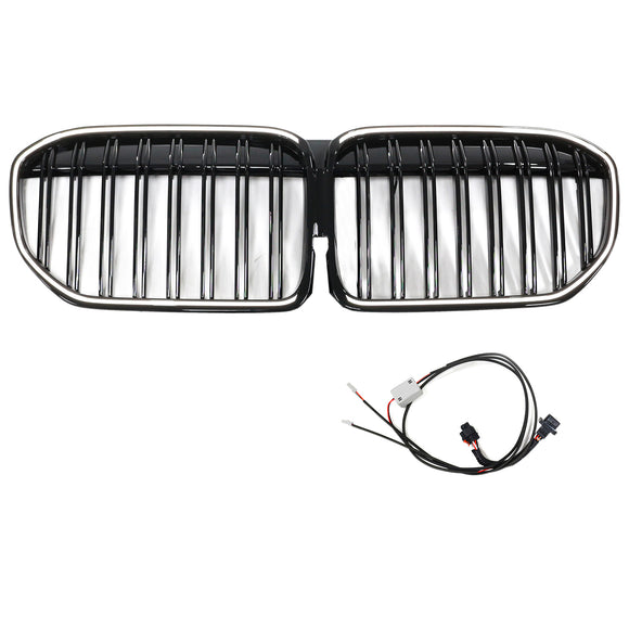 Doppelte Lamellen, glänzend schwarzer Frontgrill, passend für BMW 7er G11 G12 2019–2022